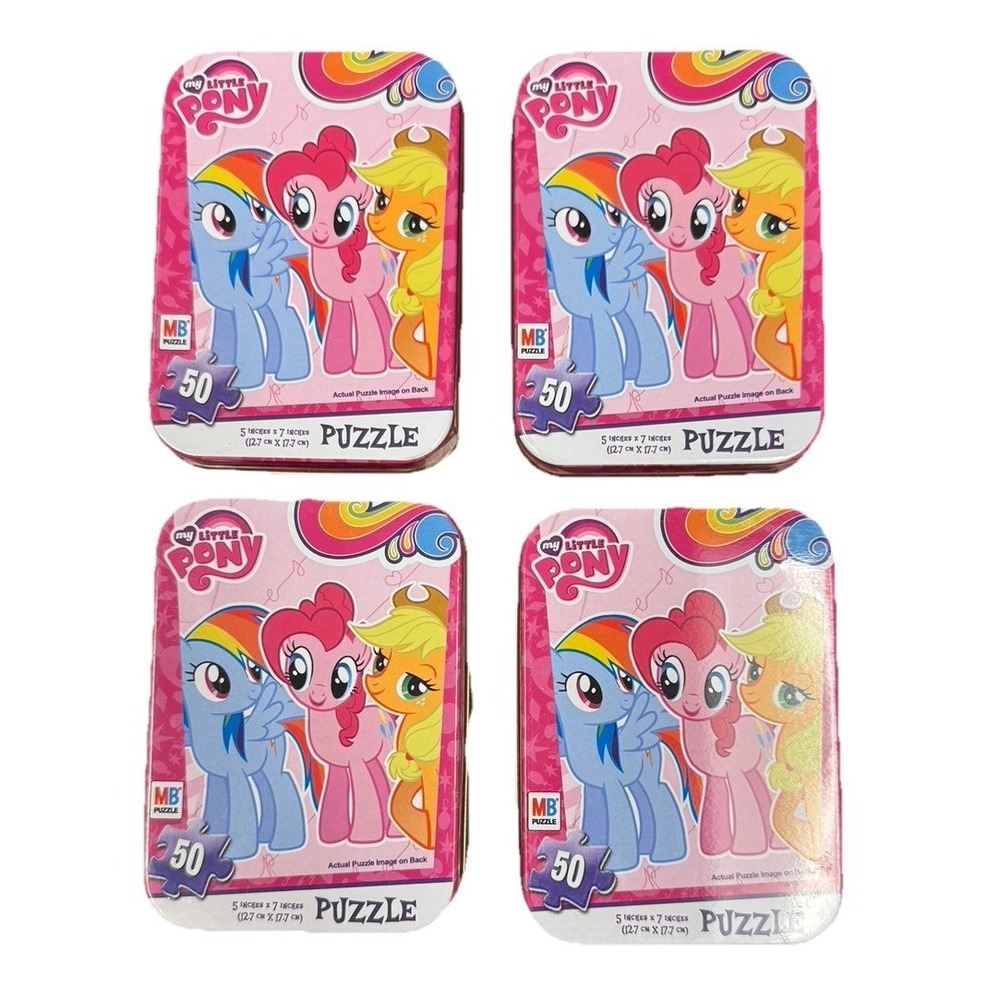 My Little‎ Pony Puzzle Lot 4 Sealed Collectors Tin 50pc Kids Travel Party Favor